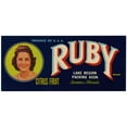 thumbnail image 2 of Anonymous 18x10 Gold Ornate Wood Frame and Double Matted Museum Art Print Titled - Ruby Brand Citrus Fruit Label (1930-1950), 2 of 4