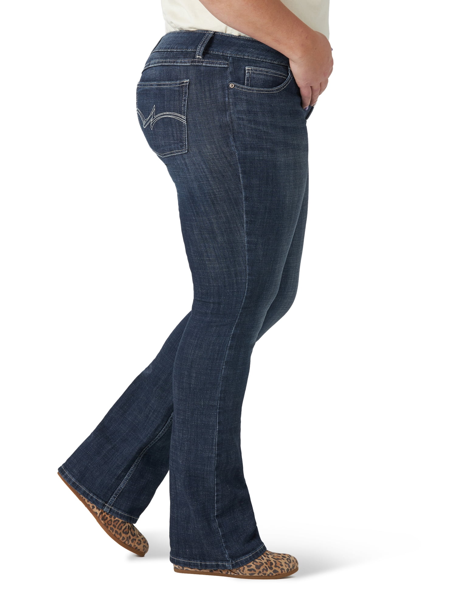 Wrangler Women's Plus Size Essential Mid Rise Bootcut Jean