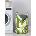 thumbnail image 3 of Tropical Laundry Bag, Pineapple Mango Leaves Palmatia Botany Art, Hamper Basket with Handles Drawstring Closure for Laundromats, 13" x 19", White Multicolor, by Ambesonne, 3 of 4