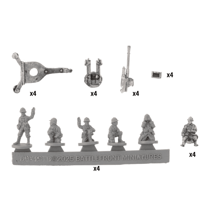Flames of War: French: 25mm AA Platoon (x4 Guns)