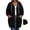 Black, variant on Womens Winter Hooded Casual Outwear & Jackets Solid Color Plus Size Loose Long Sleeve Zip Hooded Sweatshirt Outer Coat With Side Pockets For Winter Street Outdoor Wear