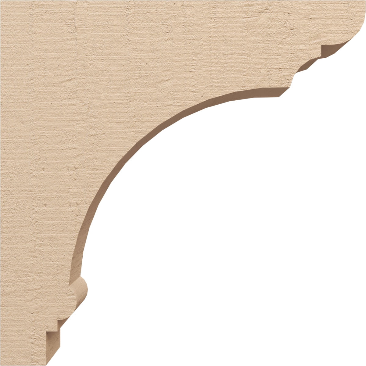 5"W x 20"D x 20"H Thin Hughes Rough Cedar Woodgrain TimberThane Corbel, Primed Tan