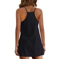 thumbnail image 4 of Qaspx Jumpsuits for Women Sleeveless Spaghetti Strap Rompers Loose Shorts Overalls with Pockets, 4 of 7