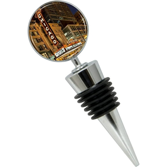 Chicago Marquee Wine Bottle Stopper In Gift Box, Perfect For House Warming Gift