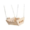 thumbnail image 3 of Hamaca colgante de madera para animales pequeños, cesta para ratas, accesorios para chinchillas, jaula colgante para loros, hurones y jerbos., 3 of 9