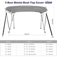 thumbnail image 2 of NORTHCAPTAIN 3 Bow 6'L x 46" H x 67"-72" W, Light Grey Boat Bimini Top Cover with Rear Support Poles, Mounting Hardwares and Storage Boot, 2 of 5