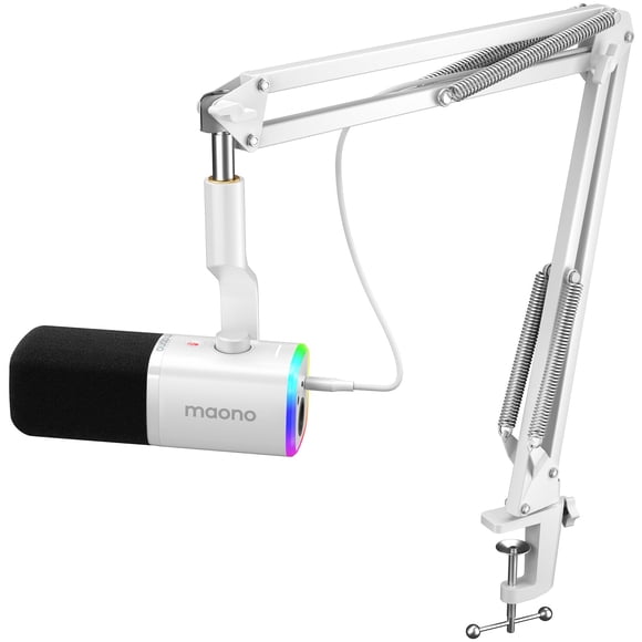 MAONO XLR/USB Gaming Microphone Kit: Dynamic PC Mic for Streaming Podcasting, Software Support, Mute Button, Gain Control, RGB Computer Mic with Boom