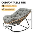 thumbnail image 3 of Tappio Outdoor Rocking Egg Chair, Indoor Papasan Chair Rattan Patio Wicker Lounge with Thick Cushion for Bedroom Living Room Garden Porch Backyard, Gray, 3 of 9