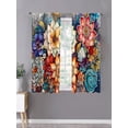 thumbnail image 5 of 1 Set Of 2 Panels, Fashionable Digital Printed Flower Pattern Curtains For Living Room, Bedroom, Indoor & Outdoor Window Curtains, Home Furnishing Dec, 5 of 5