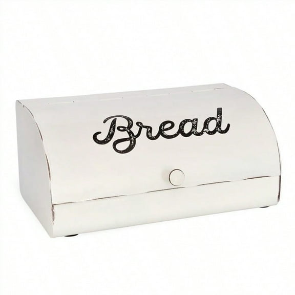 Rustic  Bread Box; Farmhouse Vintage Enamelware Countertop Bread Bin