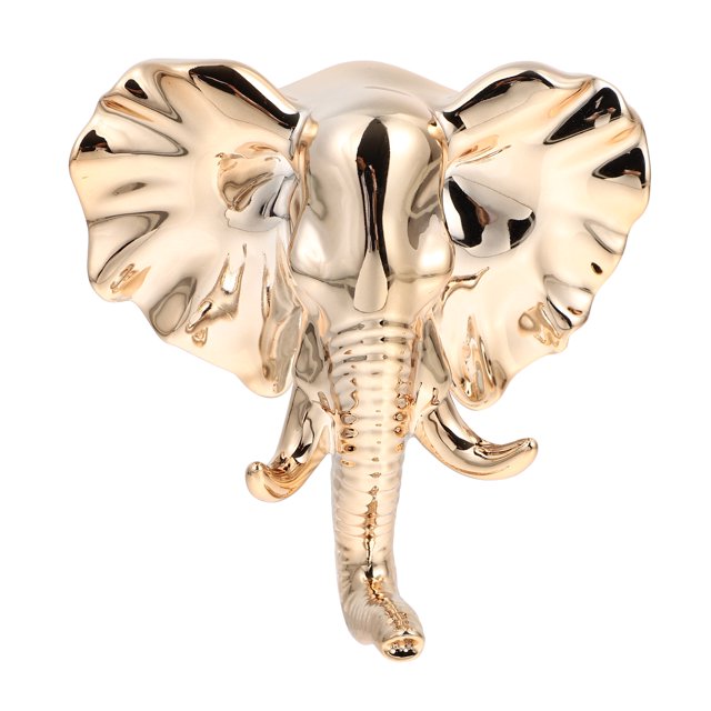 Dorado animal cabeza modelo gancho resina animal figurilla decorativo pared colgando gancho