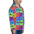 thumbnail image 5 of Picia Doodle Faces Emotions for Boys Fashion Full-zip Hoodies & Sweatshirts with Kangaroo Pocket,Zip-up Hooded Sweatshirt for Kid, Moisture Wicking & Breathable-Medium, 5 of 6