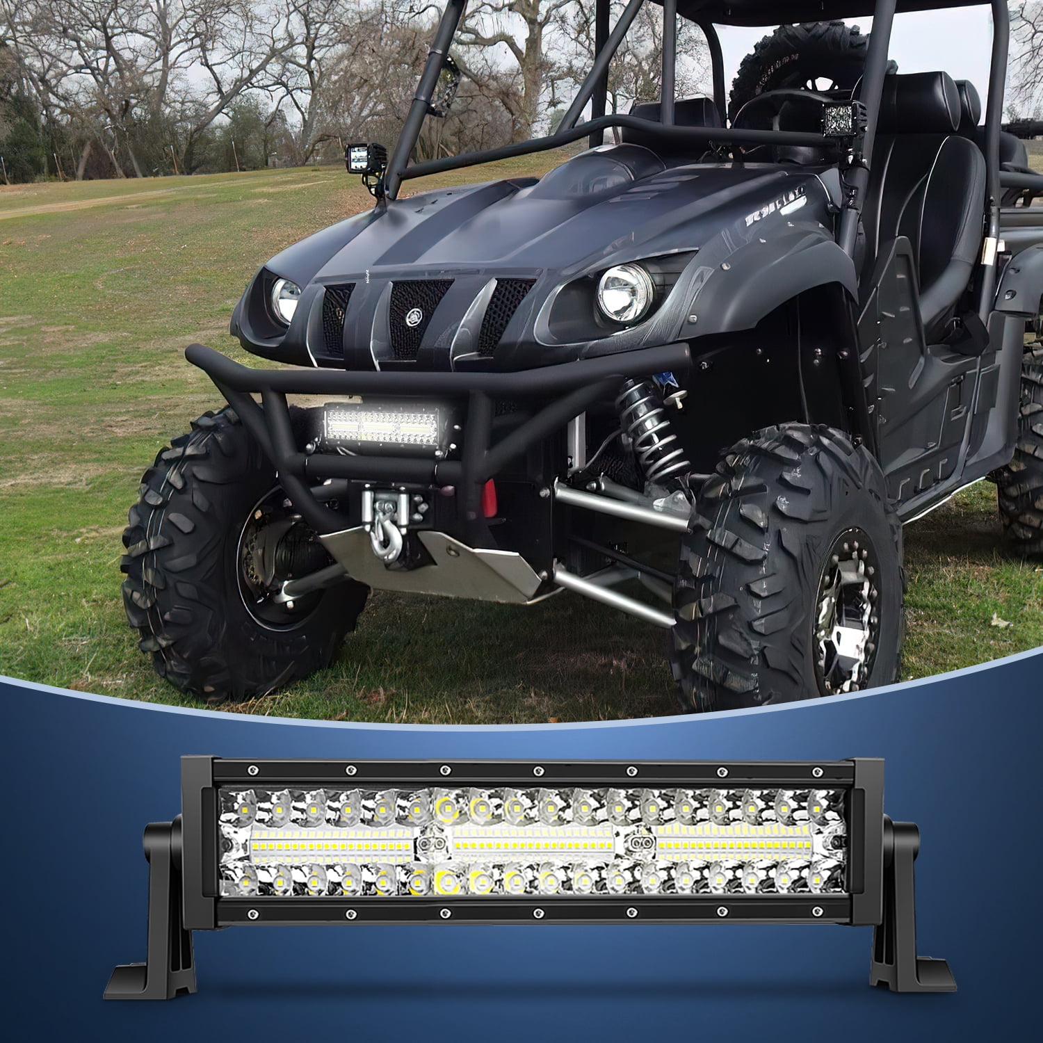 Nilight 13.5 Inch LED Light Bar, Triple Row Spot Flood Combo, Offroad Driving Fog Work Light for Truck SUV ATV