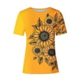 thumbnail image 4 of Women's Short Sleeve Shirts Flowers T Shirts T Shirts for Women Graphic Vintage Oversized Tshirts, 4 of 4
