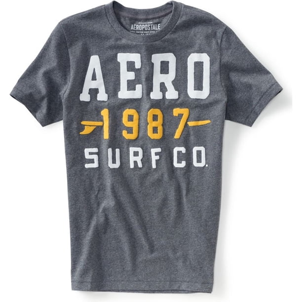Aeropostale 1987 Surf Co. Camiseta gráfica para hombre, gris, XS