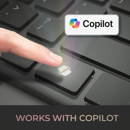 Adesso - Multi OS Bluetooth Scissor Switch Keyboard with CoPilot AI Hotkey - Black and Grey
