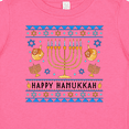 thumbnail image 4 of Inktastic Happy Hanukkah Sweater Style Design with Menorah and Dreidel Boys or Girls Baby T-Shirt, 4 of 5