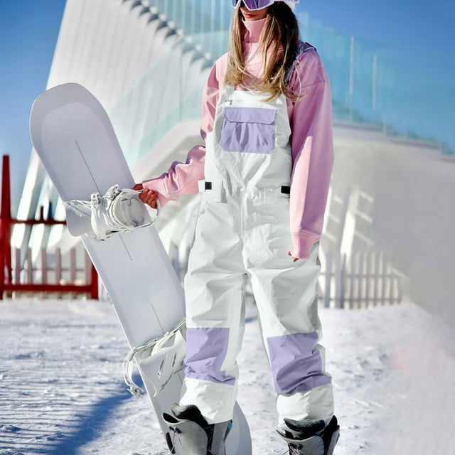 TIMIFIS Salopette de Neige Ajustable pour Femmes et Hommes, Pantalon Salopette Résistant à l'Usure pour Randonnée et Escalade, Pantalon de Ski Isolé avec Poches