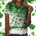 thumbnail image 4 of Erwazi St Patricks Day Womens Short Sleeve T-Shirts Crewneck Clover Cute Graphic Tee Tops, 4 of 7