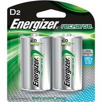 Energizer Rechargeable Batteries, D, 2-Count