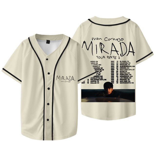 TIANCHU Ivan Cornejo 2025 Mirada Tour Merch Veste de Baseball Inspirée Unisexe Manches Courtes Col en V Tee,TG,Style 2
