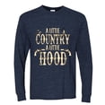 thumbnail image 2 of Wild Bobby, A Little Country, A Little Hood, Pop Culture, Men Long Sleeve Shirt, Vintage Heather Navy, Small, 2 of 4