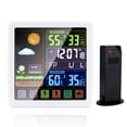 thumbnail image 2 of Ounissouiy Estación meteorológica inalámbrica LED con Sensor para exteriores, pantalla táctil, reloj de montaje en , termómetro para Accesorios para electrodomésticos Blanco, 2 of 6