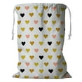 thumbnail image 1 of EREHome hearts rose gold black Gold hearts sparkles Storage Basket Laundry Bag with Drawstring 18x24 Inch, 1 of 2