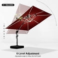 thumbnail image 4 of PURPLE LEAF 9 Feet Patio Umbrella with Base and light Square Cantilever Umbrellas Large Patio Umbrella Offset Umbrellas Outdoor Umbrella Pool Umbrella, Terra, 4 of 12