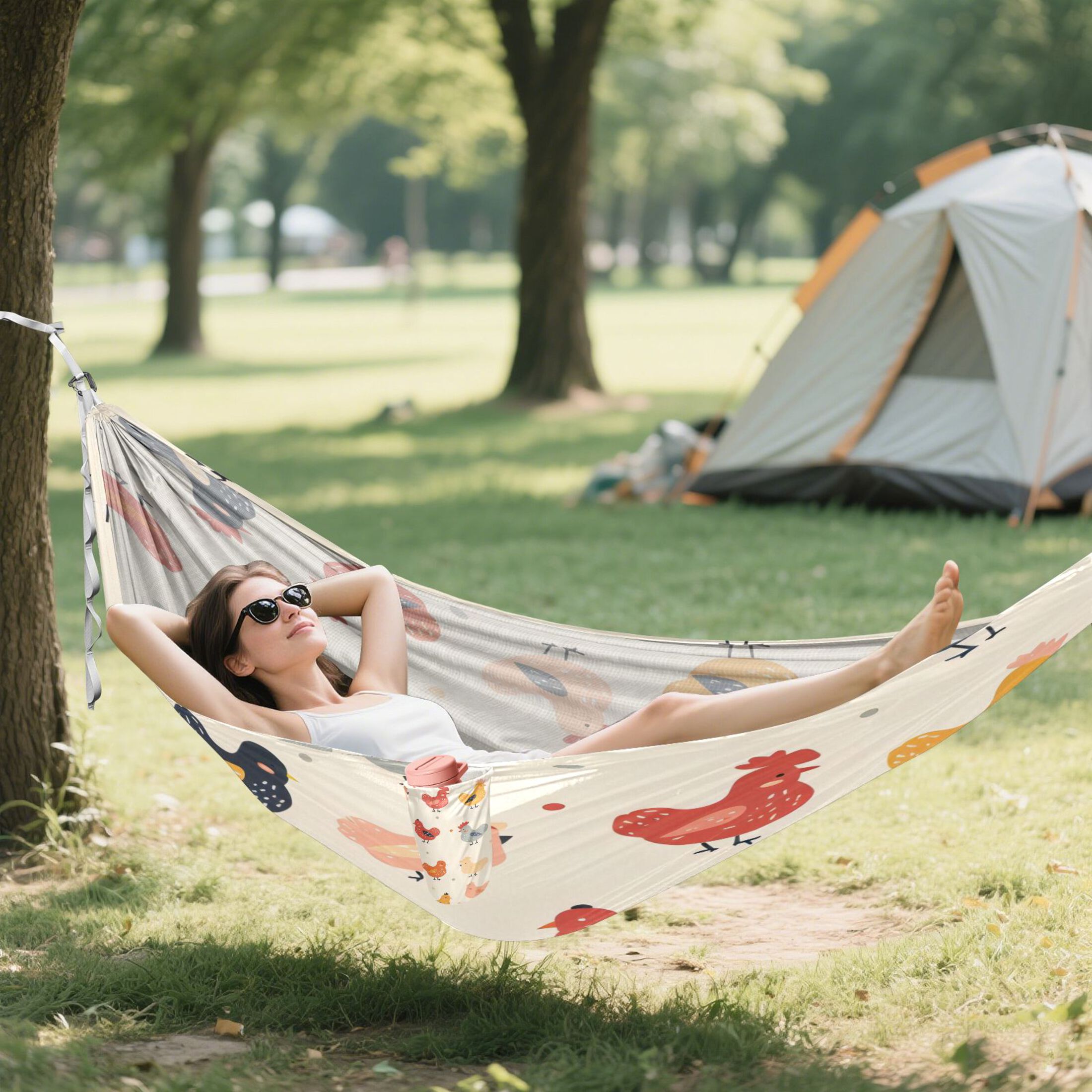 Hammock Camping Hammock Nylon Portable Hammock Travel Camping Hammock Multicolour Chicken