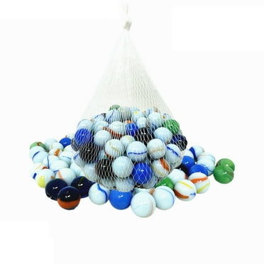 1000 Count Bulk Beautiful Premium Player Glass Marble, 5/8" in Bulk, Shooters Sling Shot Ammo for Children (10 Bags)