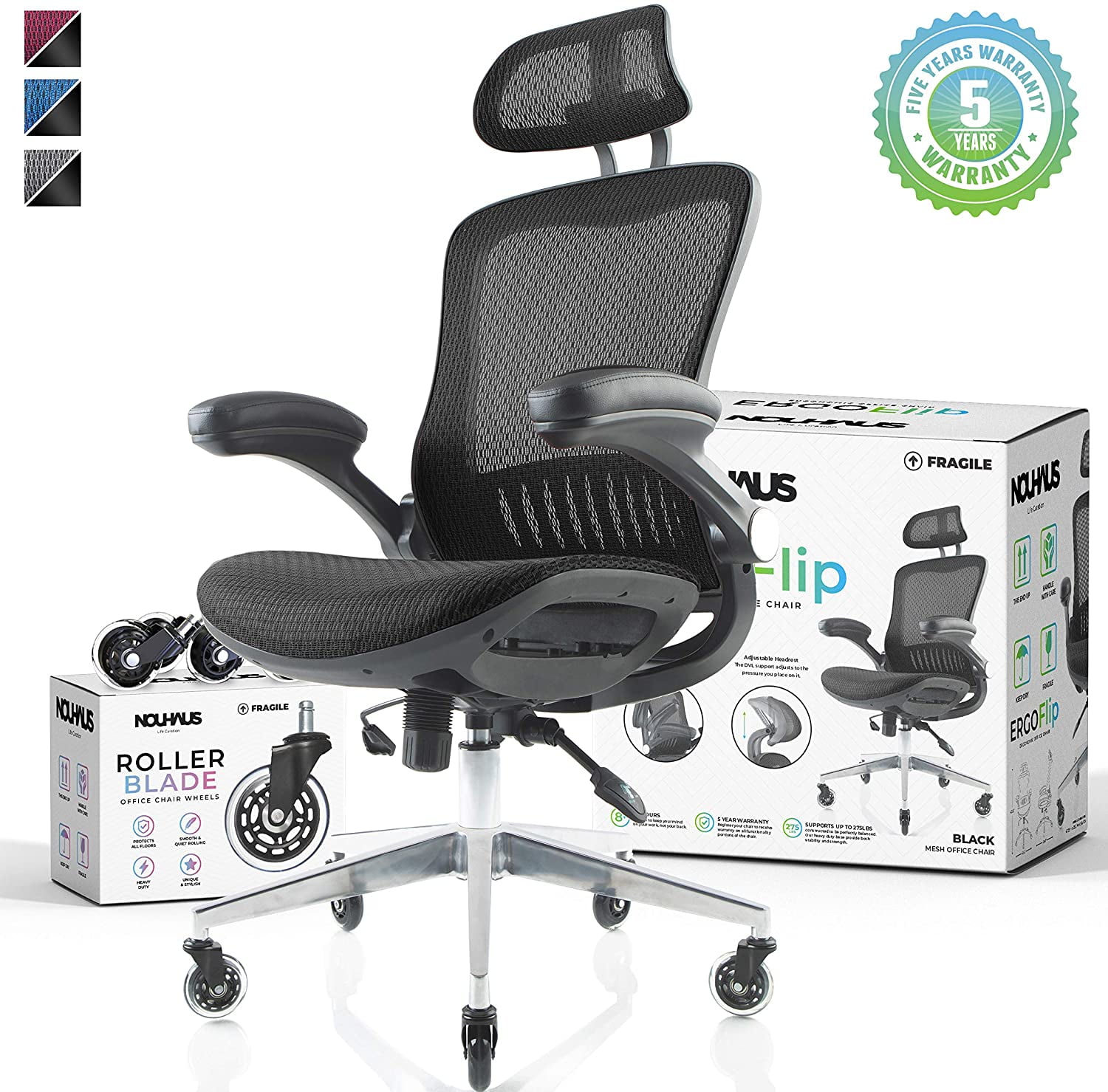 Nouhaus Ergoflip Mesh Computer Chair, Do Office Chairs Need Wheels