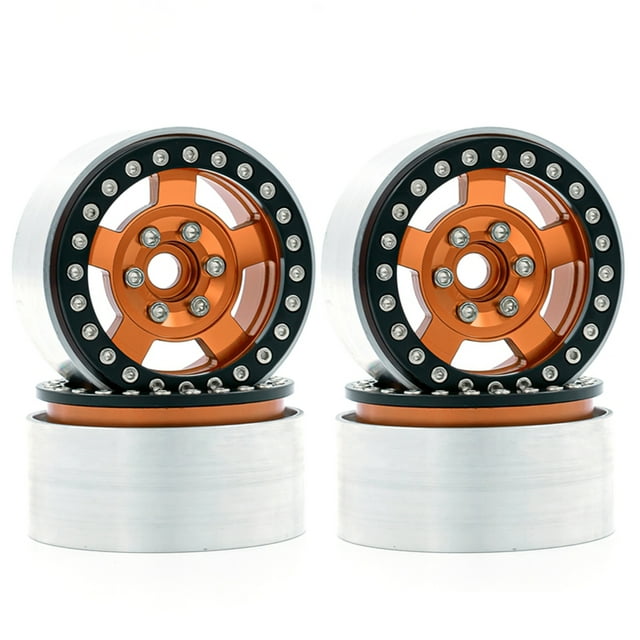 Yeacher Jantes de Roue en Alliage d'Aluminium, Jantes de Roue à Perle, Moyeu, 4 Pcs, Remplacement pour Axial TRX4 1/10