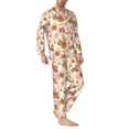 thumbnail image 2 of Bingfone Men's Pajama Set 2 Piece Loungewear PJs, Long Sleeve with Pajama Pants-Key Lock And Flowers, 2 of 7