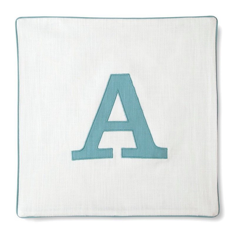 Threshold Square Pillow BLUE Monogrammed Pillow Cover "A"