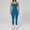 Blue, variant on PISONIC Workout Sets for Women, 2 Piece Seamless Spaghetti Straps Crop Top Matching High Waist Leggings Gym Yoga Outfits
