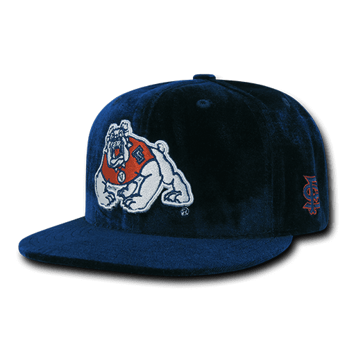 NCAA Fresno State U Bulldogs Flat Bill Velvet Snapback Baseball Caps Hats Navy