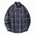 thumbnail image 2 of LEBONYARD Mens T-Shirts Graphic Tees,Mens Lined Flannel Shirts Jackets,New Casual Fashion Men's Plaid Shirt Loose Youth Long Sleeve Turndown Collar Blouse Shirt Black XL, 2 of 4