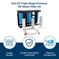 thumbnail image 2 of Camco Evo X3 40649 Multicolor, Polypropylene 22 lb Premium RV Water Filter Kit for RV Water System, 3 Piece, 2 of 8