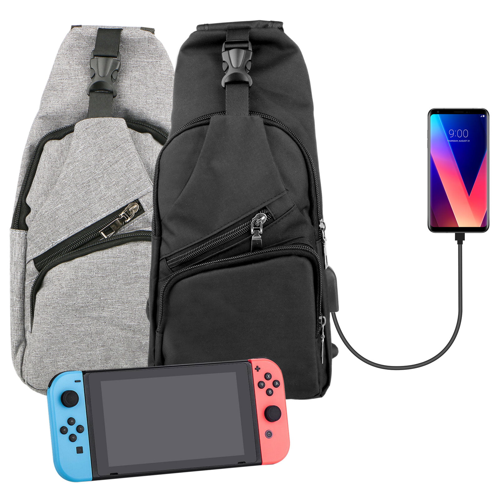 Switch Backpack Travel Bag for Nintendo Switch with USB Charger Port ...