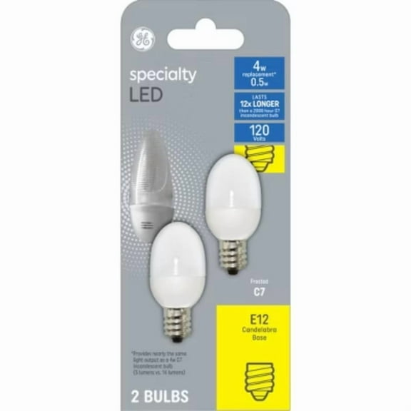 GE 2pk 4W C7 LED Nightlight Specialty Light Bulbs