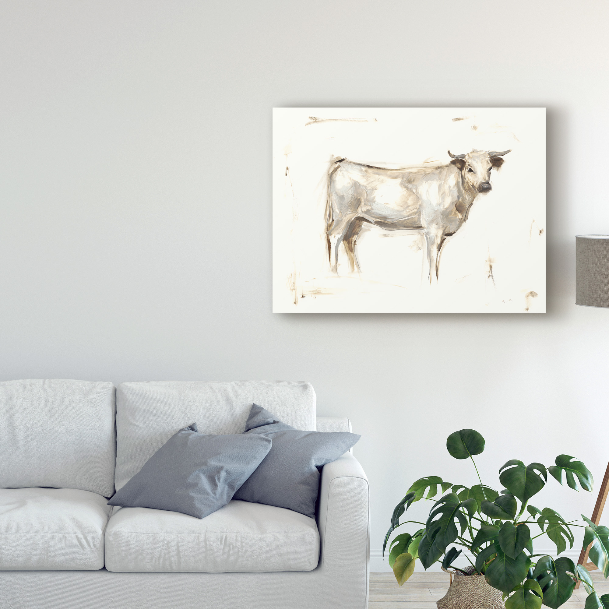 Trademark Fine Art 'White Cattle I' Canvas Art by Ethan Harper