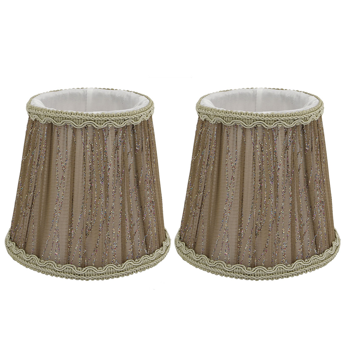 2pcs DIY DropLight Chandelier ClipOn Lamp Shade Coffee FabricCovered