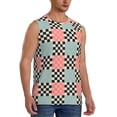 thumbnail image 2 of Fotbe Colorful Checkered Men's Camiseta sin Mangas Estampada para Hombres, Playera Casual para Gimnasio, Entrenamiento, Playa-XX-Large, 2 of 7