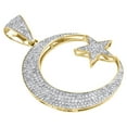 thumbnail image 4 of 10K Yellow Gold Diamond Islamic Crescent Moon & Star Pendant 1.55" Charm 3/4 CT., 4 of 6