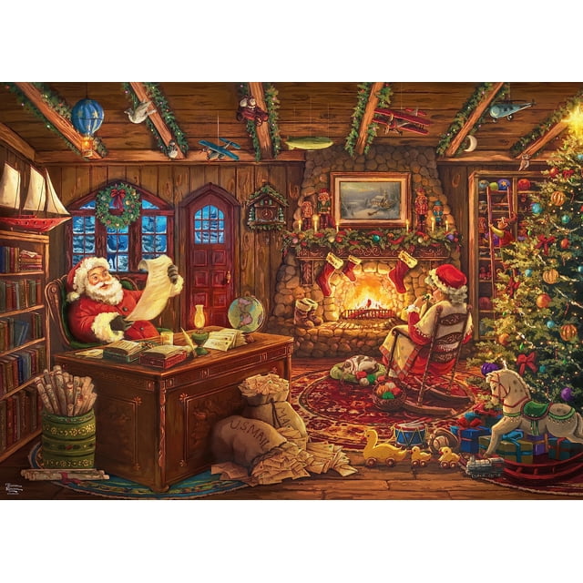 Rompecabezas de Papá Noel navideño de Ceaco Thomas Kinkade, 1000 piezas