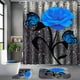 thumbnail image 1 of Juego de baño de 4 piezas, juego de cortinas de ducha con rosas amarillas, juego de cortinas de ducha románticas con alfombras (alfombrilla de baño, alfombrilla en forma de U y alfombrilla para tapa, 1 of 6