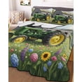 thumbnail image 3 of Quilts Full Size Bedding Set, Green Farm Truck Lightweight Quilted Comforter, Farmhouse Floral Grey Barn Soft Reversible Bedspread Coverlet with Pillow Covers for All Season, 78" x 90", 3 of 7