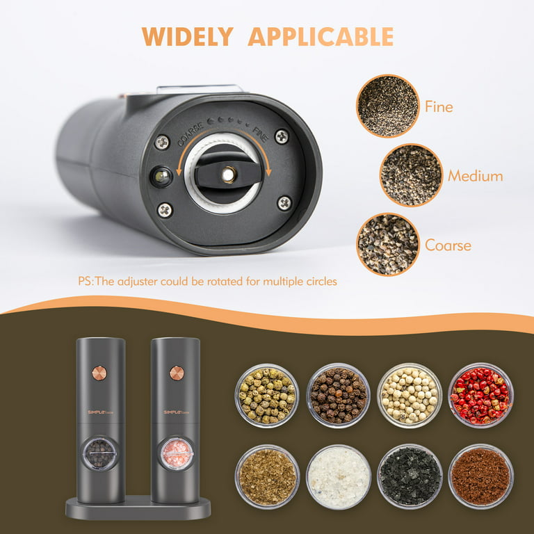 Portable Electric Spice Mill Automatic Round Battery Operated