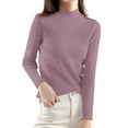 thumbnail image 1 of Chandails Légers pour Femmes Col Roulé Élégant Manches Longues Ajusté Tricot Vêtements d'Automne, 1 of 3